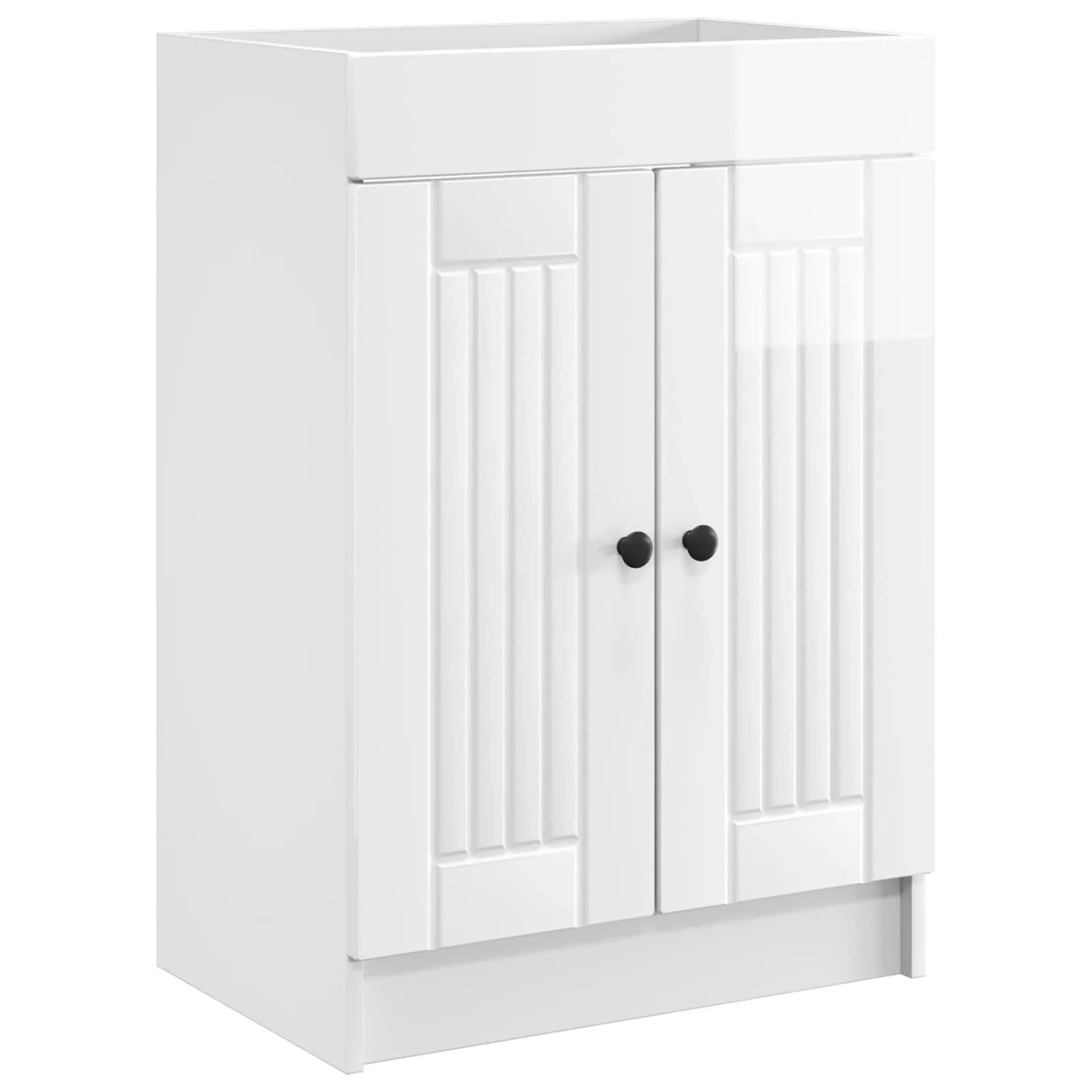 vidaXL Unter dem Waschbecken Badschrank Hochglanz Weiß 890038