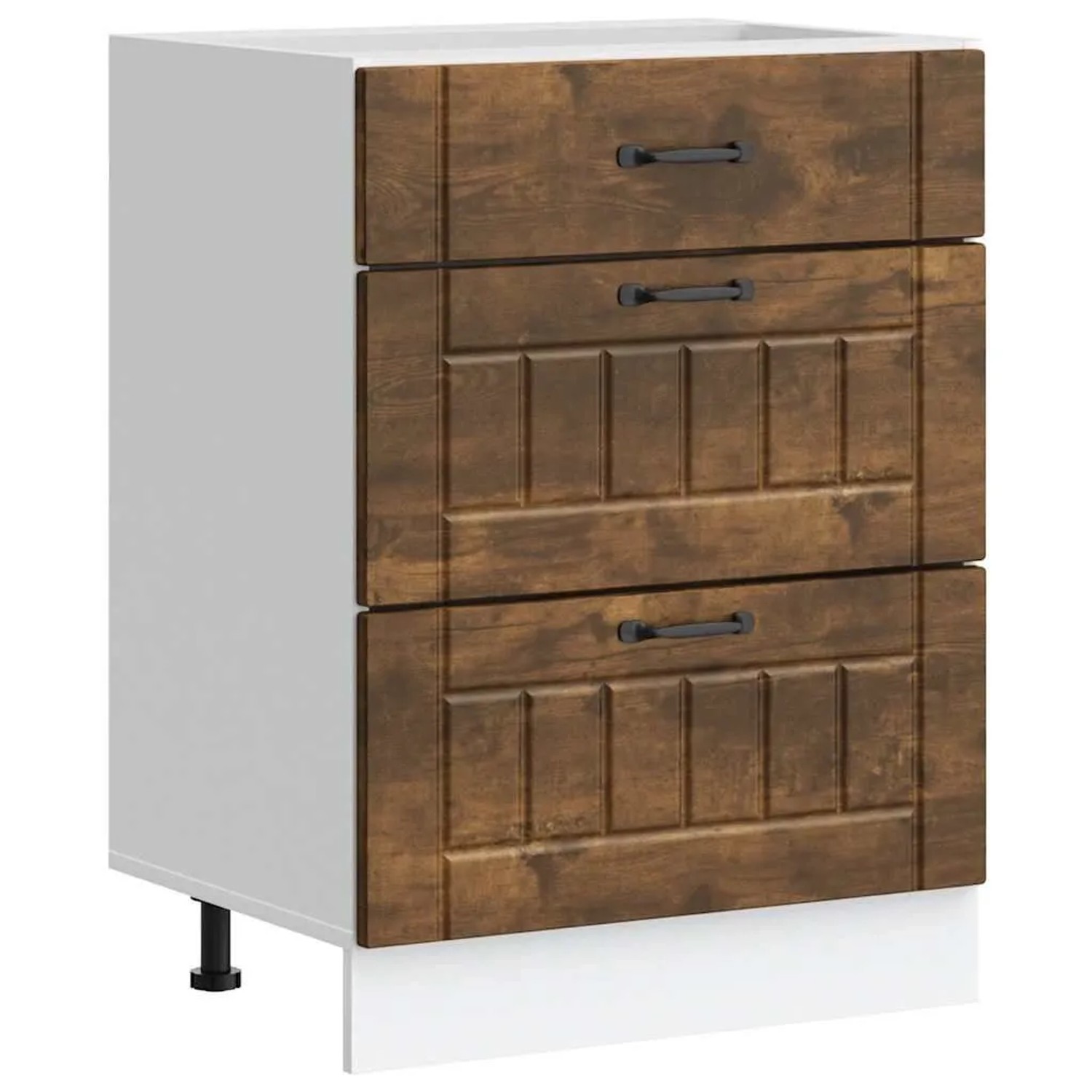 DELUKE Küchenunterschrank MARO Räuchereiche 60x46x81,5cm Küche Unterschrank Mit Schublade