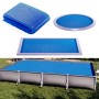 Blaue OK-Living Solarfolie als Pool Abdeckung für verschiedene Poolformen.