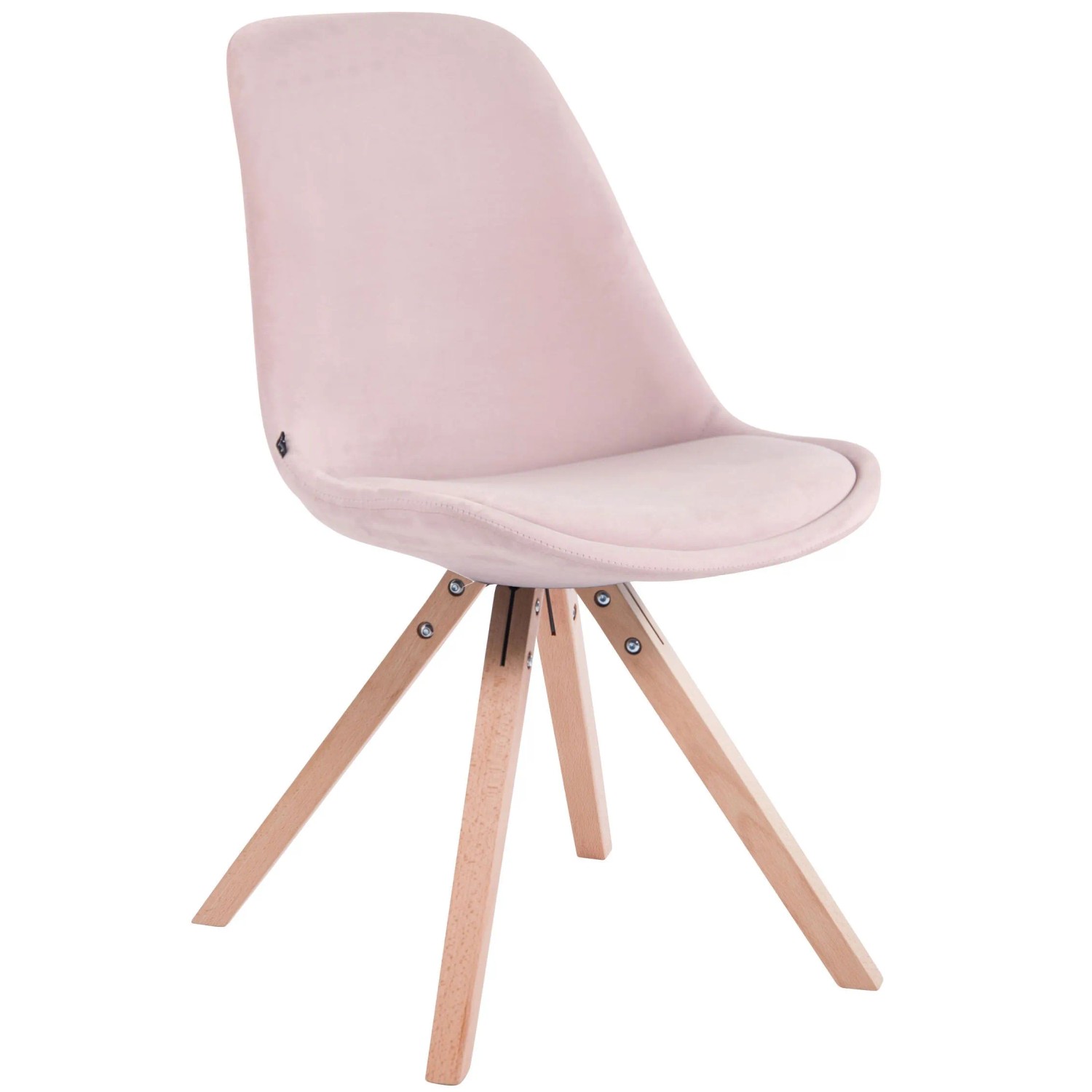 DELUKE Besucherstuhl SYDNEY Samt Pink 48x56x84cm Konferenzstuhl Wartezimmerstuhl Bürostuhl