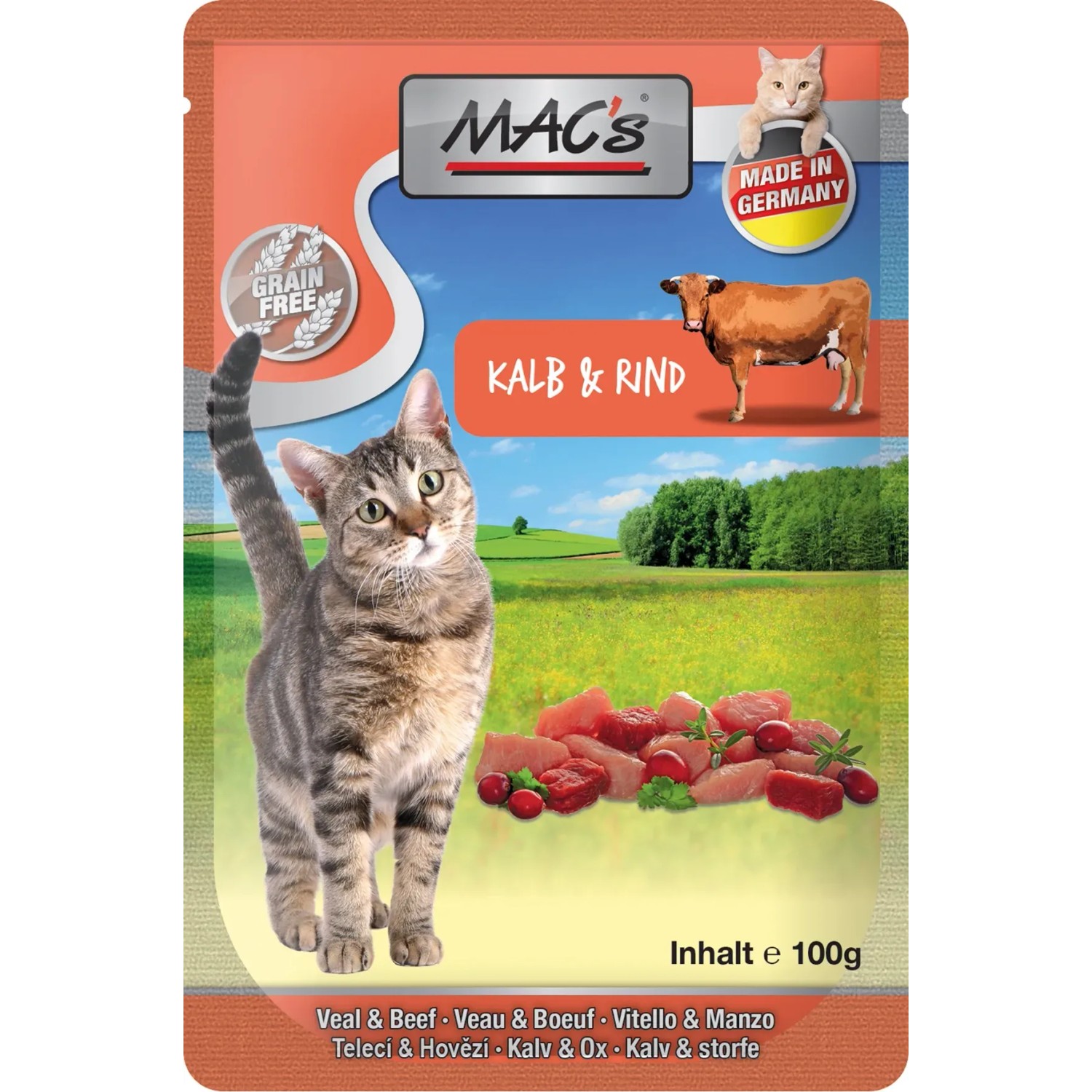 Mac's Katzen-Nassfutter Kalb und Rind 100 g