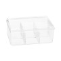 Transparente Relaxdays Teebox aus Kunststoff mit 6 Fächern.