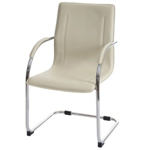 PROREGAL Konferenzstuhl Sammy 93x56x56cm Sitzhöhe 47cm Besucherstuhl Freischwinger Creme