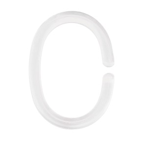 Weißer, ovaler Duschvorhangring von Kleine Wolke, 12er Set für Duschstangen.