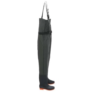 vidaXL Wathose mit Stiefeln und Gürtel Dunkelgrün Größe 45 4016997
