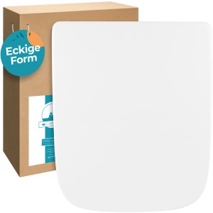 Weißer Calmwaters WC-Sitz für Keramag Renova Nr. 1 Plan mit Absenkautomatik.