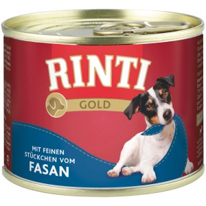 Rinti Hunde-Nassfutter Gold Fasan, 185g Dose. Alleinfutter mit feinen Fleischstückchen vom Fasan.