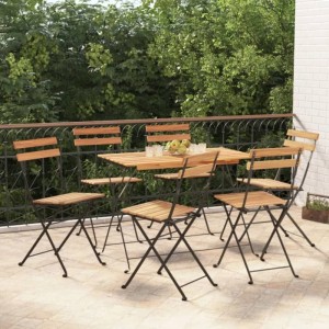 vidaXL Bistrostühle 6 Stk Klappbar Massivholz Teak und Stahl 3152110
