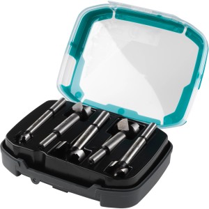 wolfcraft Forstnerbohrer Set, 5-teilig (Ø 15-35 mm) im Koffer. Holzbohrer für präzise Bohrungen.