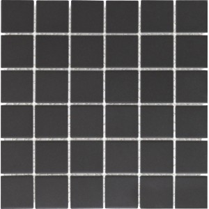 Mosaikmatte Keramik, Antislip, Schwarz, 30,6x30,6 cm. Rutschfeste Fliesen für Bad und Dusche.