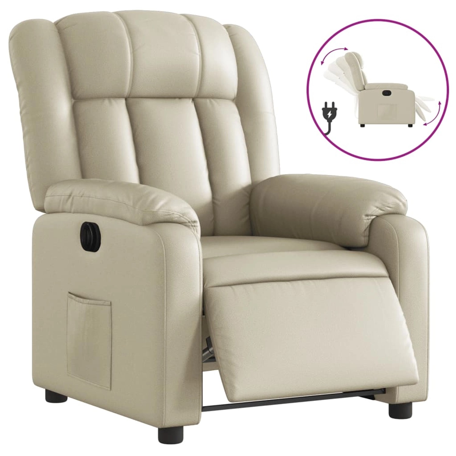 vidaXL Relaxsessel Elektrisch Creme Kunstleder 3205251 günstig online kaufen