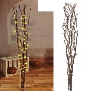 Mojawo Lichterzweige, braun, mit 80 warmweißen LEDs, ideal als Weihnachtsbeleuchtung und Dekoration.