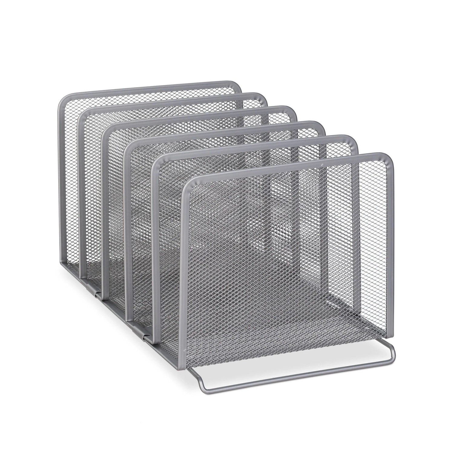 Relaxdays Katalogsammler Stahl Silber Freistehend mit 5 Fächern 19 cm x 20,5 cm x 37,5 cm 0,8 kg