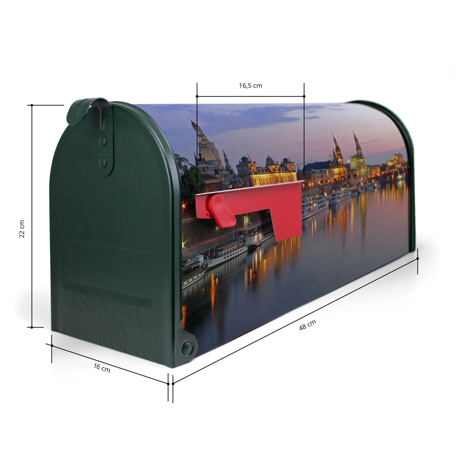 Banjado Amerikanischer Briefkasten Grün 48x22x16cm US Mailbox Letterbox