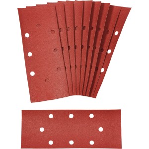 LUX Schleifstreifen K80, 93x230mm, für Schwingschleifer, 10er-Pack, mittig gelocht.