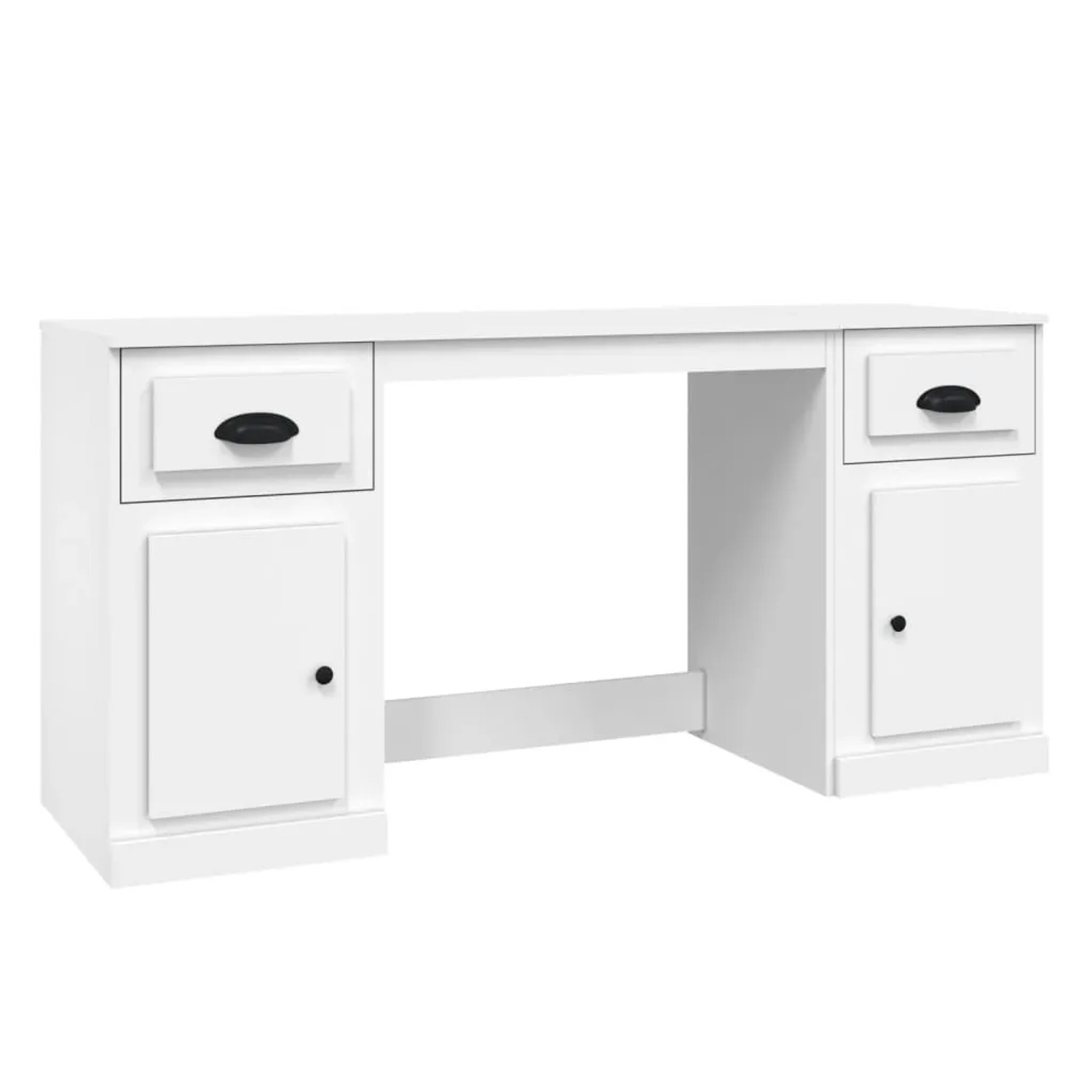 vidaXL Schreibtisch mit Stauraum Weiß Holzwerkstoff 3185327