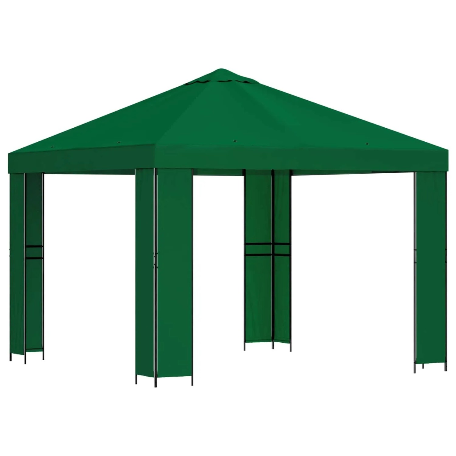 vidaXL Pavillon 3 x 3 m Grün Polyester und Stahl 190 900353