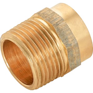 Löt-Übergangsnippel aus Rotguss, 28 mm x 33,3 mm (R 1), für Kupferrohre.