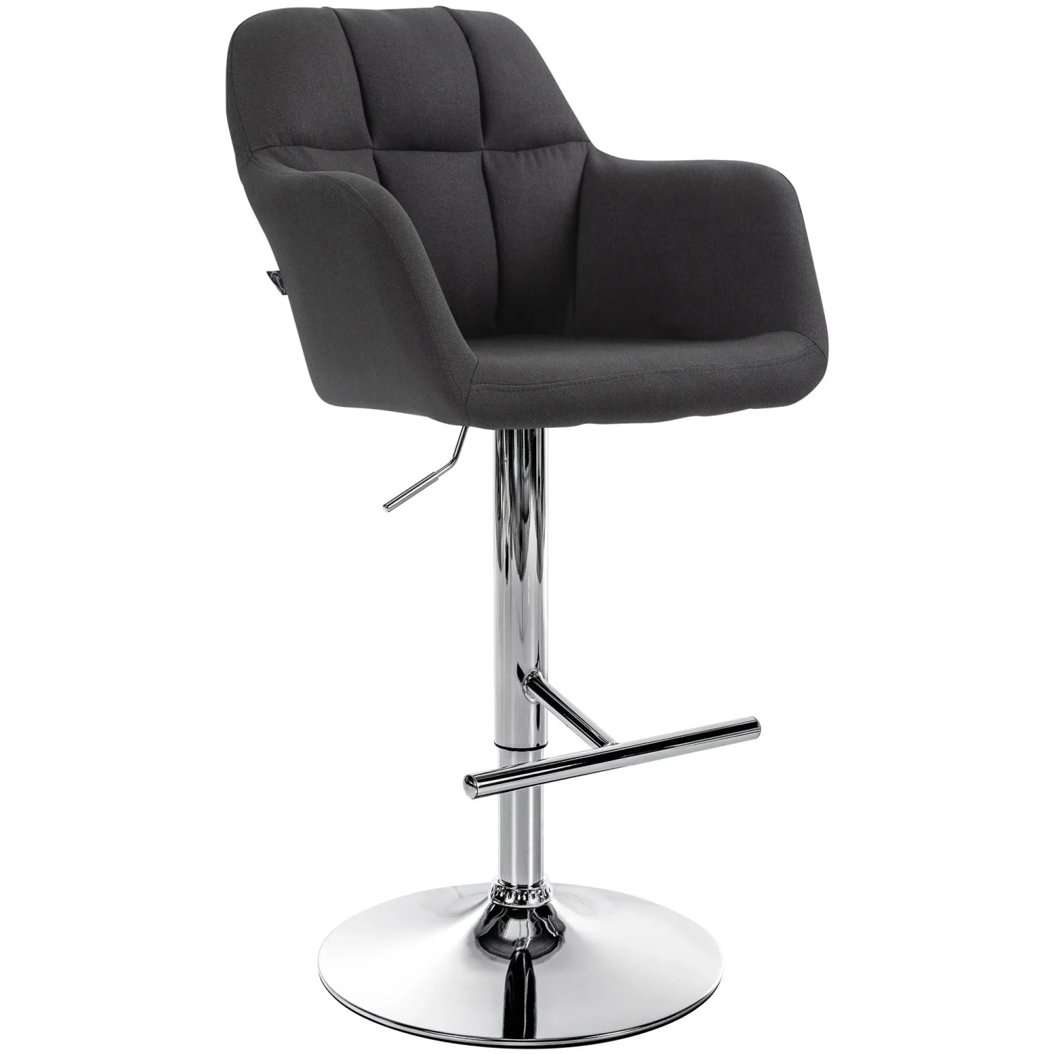 CLP Barhocker Natoma Stoff Metall in Chromoptik/schwarz