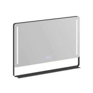 Aquabatos Spiegel 100 x 70 cm Badspiegel mit Beleuchtung Antibeschlag Wandspiegel mit Ablage Rechteckiger Lichtspiegel Dimmbar Touchschalter LED