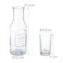 Relaxdays Wasserkaraffe Set mit 4 Gläsern Glas Transparent Tropffrei 27,5 cm x 9,5 cm 600 g_4