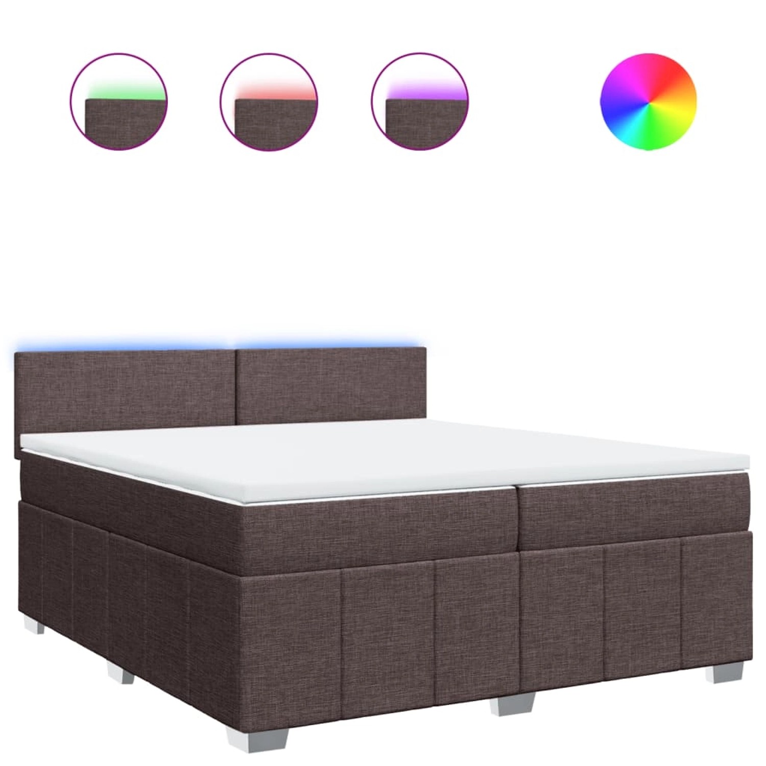 vidaXL Boxspringbett mit Matratze Dunkelbraun 200x200 cm Stoff 3289471 günstig online kaufen