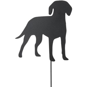Schwarzer Gartenstab Hund aus Eisen, Teil des Boltze Gartenstab-Sets Bella.