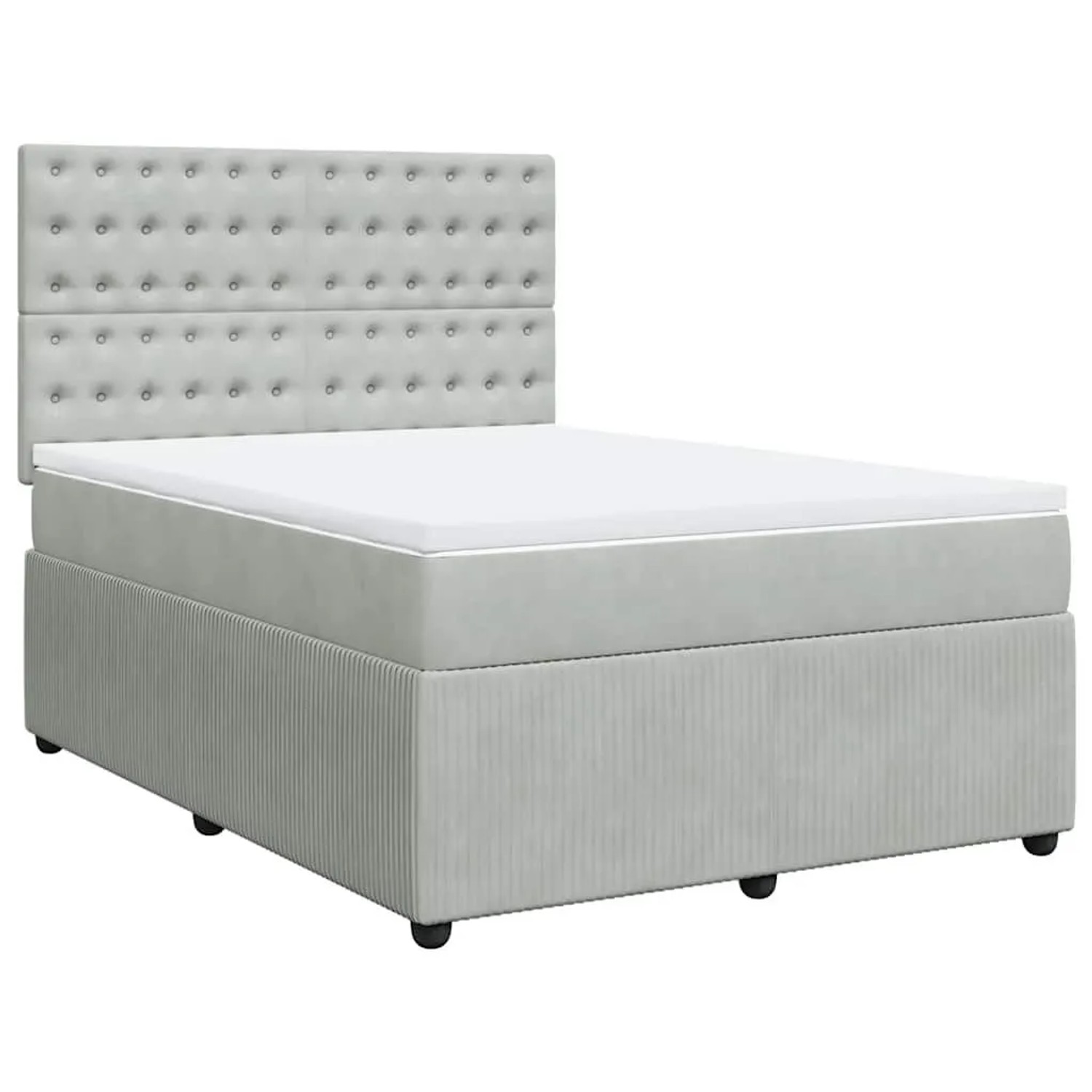 vidaXL Boxspringbett mit Matratze Hellgrau 140x200 cm Samt 3292370 günstig online kaufen