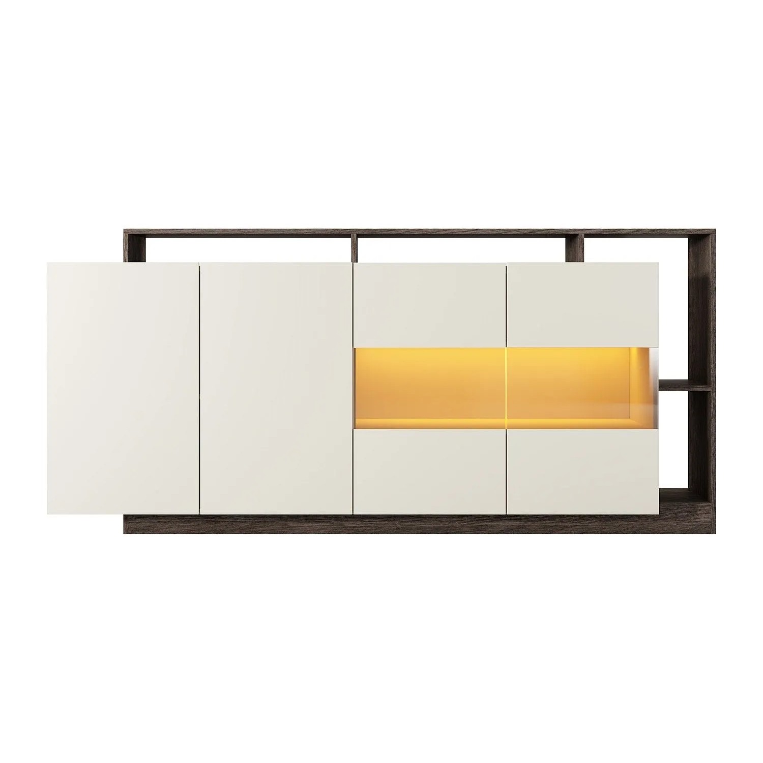 Vente-unique Sideboard Idesia Naturfarben Dunkel  Beige 200 cm