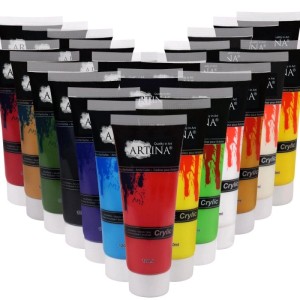 Artina Crylic Acrylfarben, 24 Tuben à 120ml, verschiedene Farben.