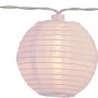 LED-Solar-Lichterkette Fombio mit weißem Lampion für Garten und Balkon.