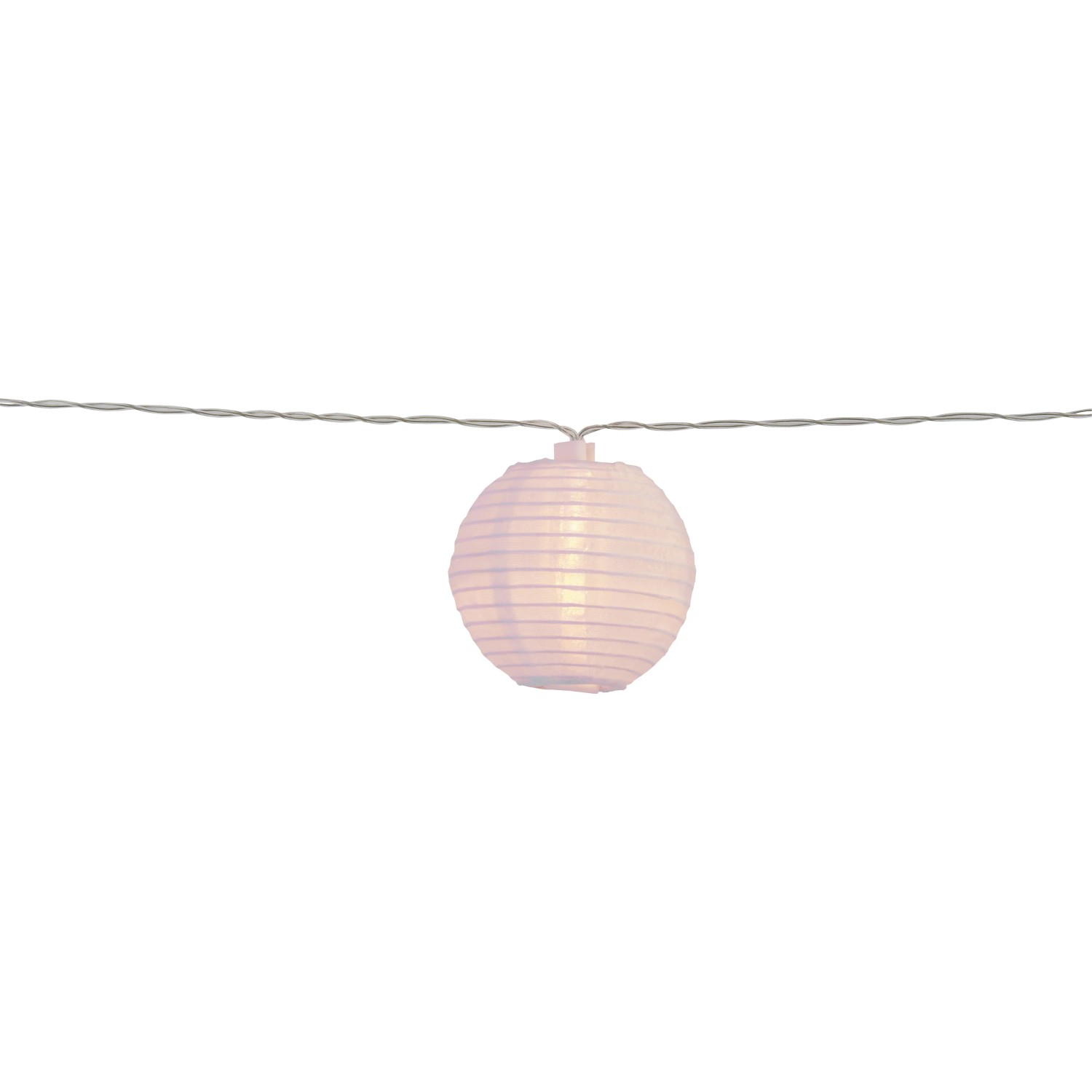 LED-Solar-Lichterkette Fombio mit weißem Lampion für Garten und Balkon.