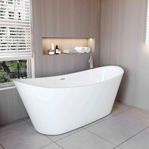 Freistehende, ovale AICA Badewanne, 170x72cm, aus Acryl mit Zubehör.