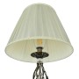 Detailansicht: Beige Stoff Stehlampe im Antik-Messing Design, 165cm hoch. Elegante Wohnraumleuchte.