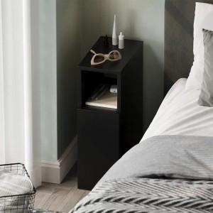 Vicco Nachttisch Enton Schwarz 20 x 60 mit 1 Tür