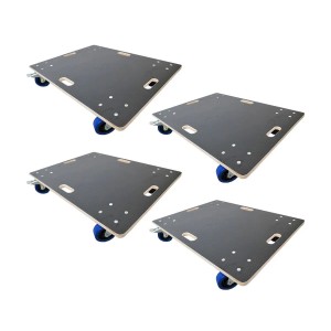 PROREGAL Mega Deal 4x Profi Transportroller Mit 4 Rollen HxBxT 16x80x60cm Traglast 800kg Siebdruck Holzplatte Schwarz Möbelhund Rollbrett