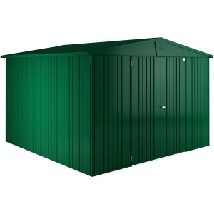 Biohort Metall-Gerätehaus Europa, dunkelgrün, 8,9 m²: Robustes Gerätehaus für Garten & Werkzeug.