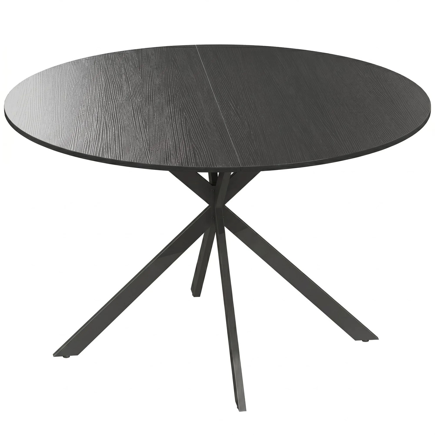 HOMCOM Dining Table Spanplatte Stahl 120L x 120B x 75H cm Schwarz