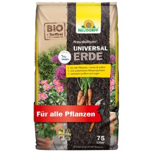 Sack Neudorff Universalerde Neudohum 75 l, torffreie Bio-Erde für Garten und Balkon.