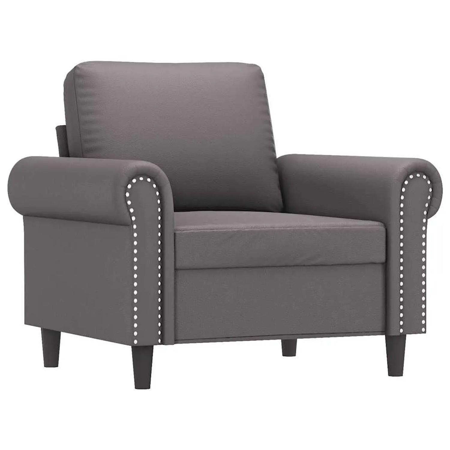 vidaXL Sessel Grau 60 cm Kunstleder 359496