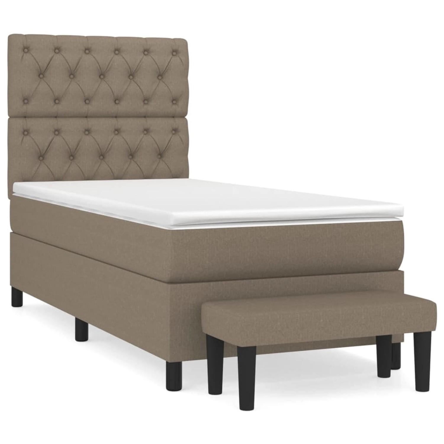 vidaXL Boxspringbett mit Matratze Taupe 80x200 cm Stoff1366839 günstig online kaufen