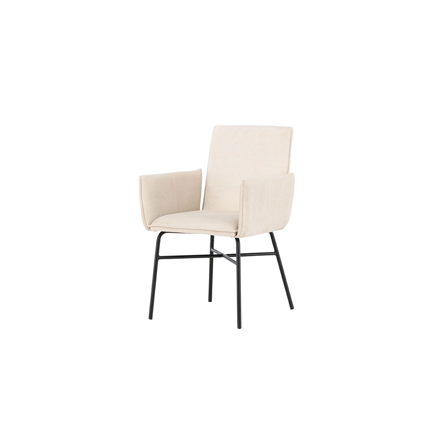 ebuy24 Petra Esszimmerstuhl mit Armlehnen Velours Beige günstig online kaufen