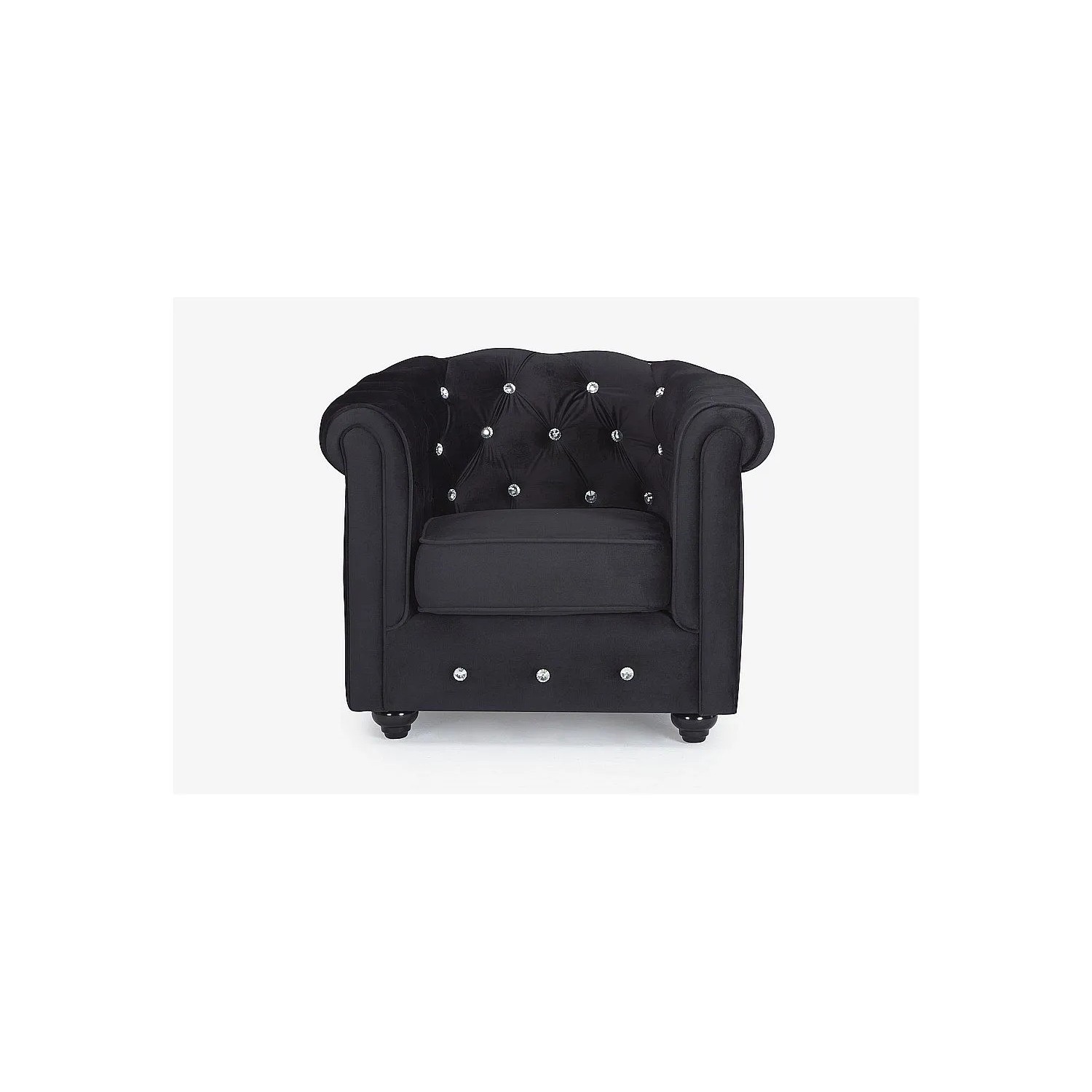 Vente-unique Sessel Mit Gerader Rückenlehne Chesterfield Schwarz 82 cm