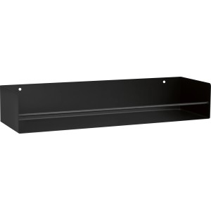 Schwarzes Metall-Regal Kenn, 7x40x12 cm, zur Wandmontage.
