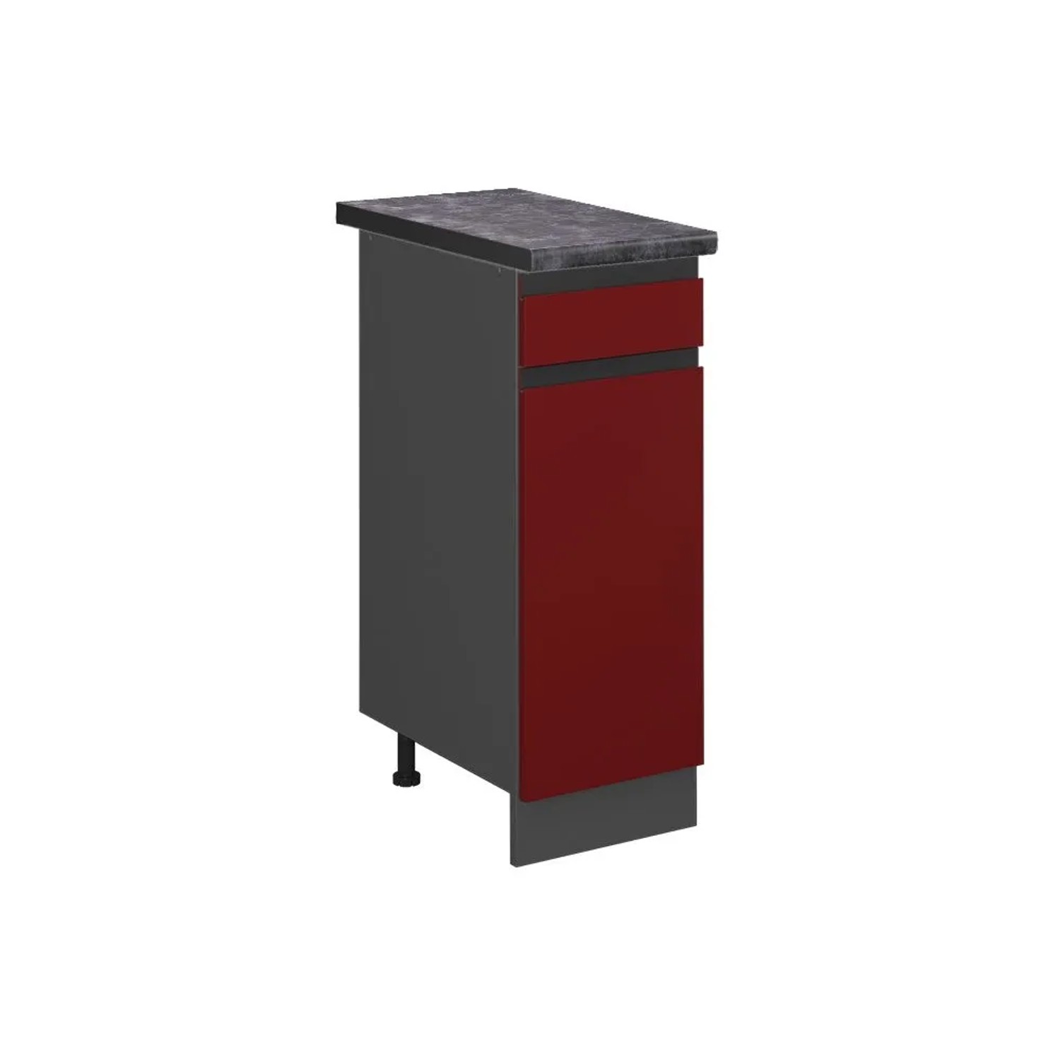 Vicco Küchenunterschrank R-Line Schubladenschrank für die Küche Rot Anthrazit 30 cm J-Shape AP Anthrazit