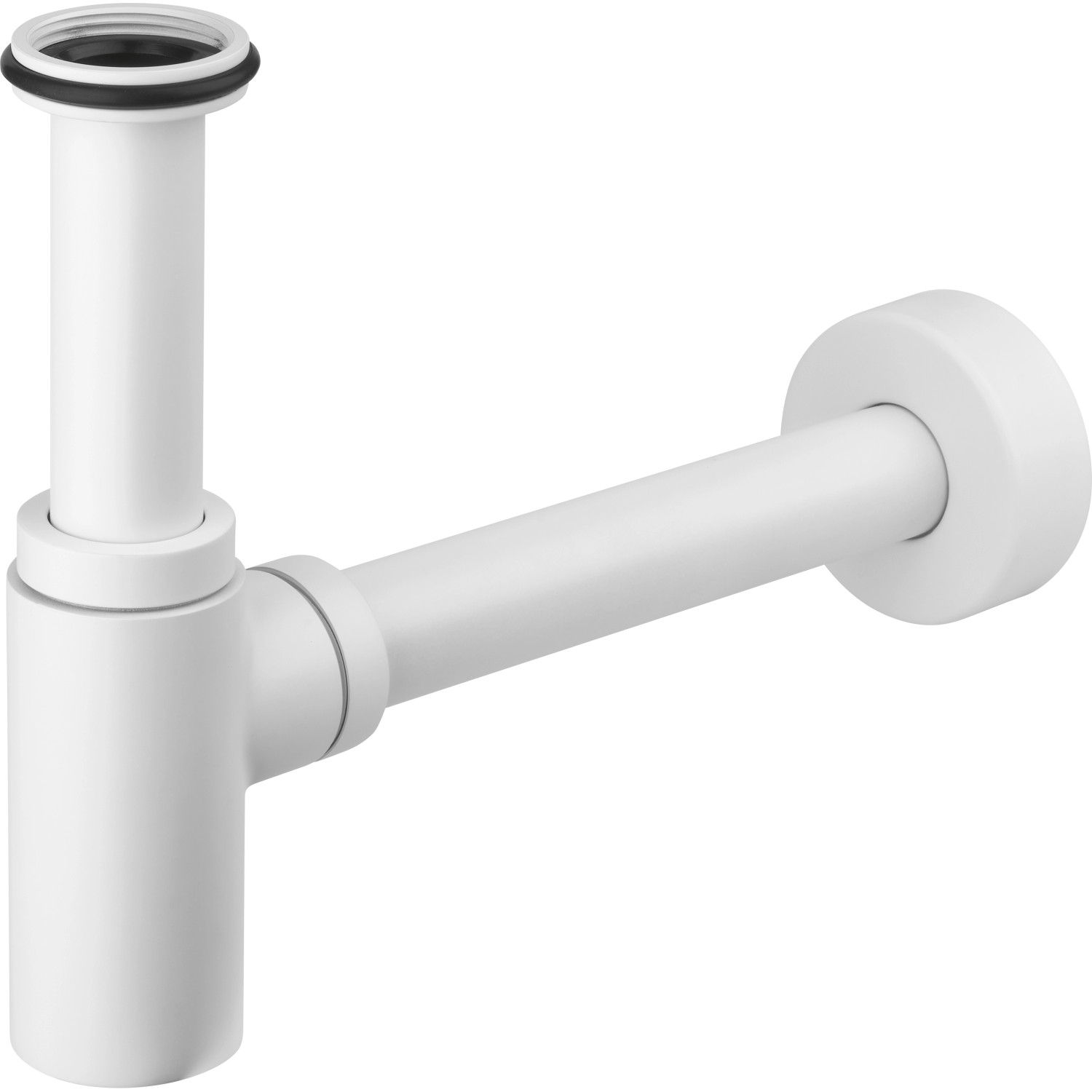 Weißer, matter baliv Flaschensiphon DS-3440 für Waschbecken.