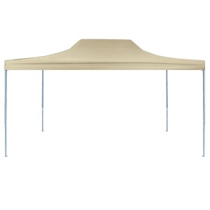 Cremefarbenes, faltbares Partyzelt 3x4 m von vidaXL mit Stahlrahmen für Outdoor-Events.
