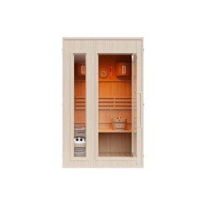 Vente-unique Finnische Sauna Ulvila Naturfarben Hell 120 cm