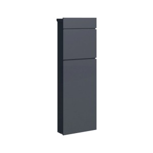 Relaxdays Standbriefkasten Stahl Anthrazit Abschließbar 111 cm x 39,5 cm x 14 cm
