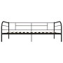Schwarzes vidaXL Tagesbett aus Metall, 90x200 cm, Lattenrost sichtbar.